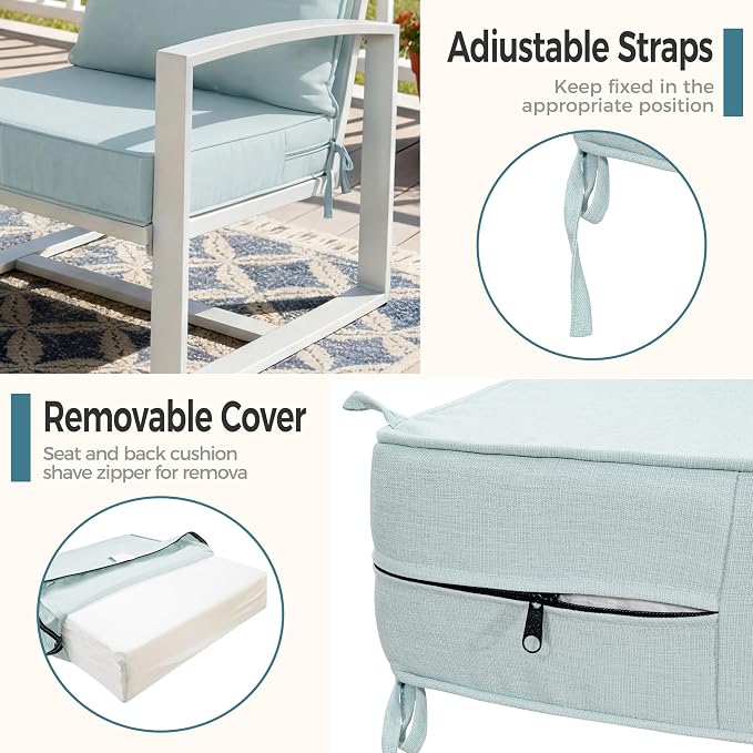 Art Leon Waterproof Outdoor Seat Cushion 24"x 24" 30D High Density Foam Patio Chair Cushions with Non-Slip Backing Patio Cushions for Patio Furniture Porch Swing Garden Bench Camping Stadium Grey