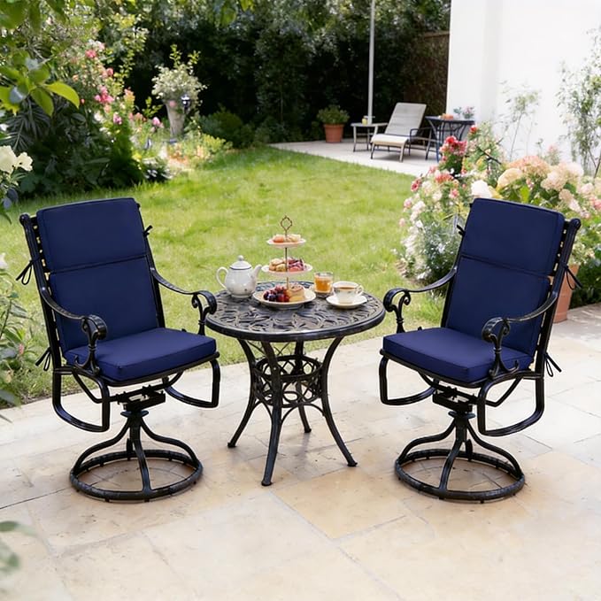High Back Patio Chair Cushions, 21x20 Waterproof & Fade-Resistant Outdoor Dining Chair Cushions, Indoor/Outdoor High Back Cushion, Seat Pad for Glider and Lawn Chair, Navy Blue
