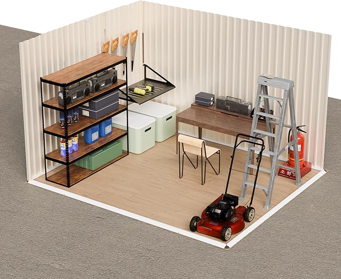 YOPTO 10x8 FT Outdoor Storage Shed with Foundation,Metal Aluminum Tool Sheds,Heavy-Duty Sheds with Sloped Roof, Air Vent and Hinge Doors,Garden Shed Bike Shed for Backyard Patio Lawn,Cream White