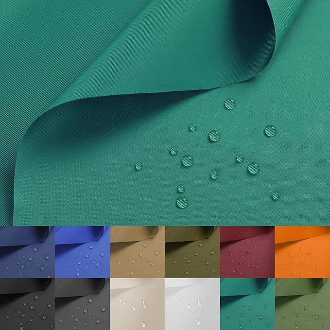 Nylon Fabric, 58" W 420D Waterproof Fabric 2 Yard Ripstop Nylon Material Outdoor Upholstery Twill Sewing Material for Patio Chair, Lining, Cushion, Purse, Tote Bag, Tent, Tarp Cover, DIY Project Teal