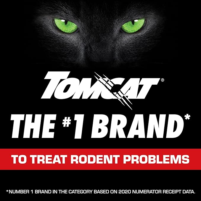 Tomcat Mouse Killer(e), Child Resistant, Refillable Station - Weather-Resistant Indoor/Outdoor Bait Station with Clear Monitoring Lid, 1 Station and 32 Bait Blocks