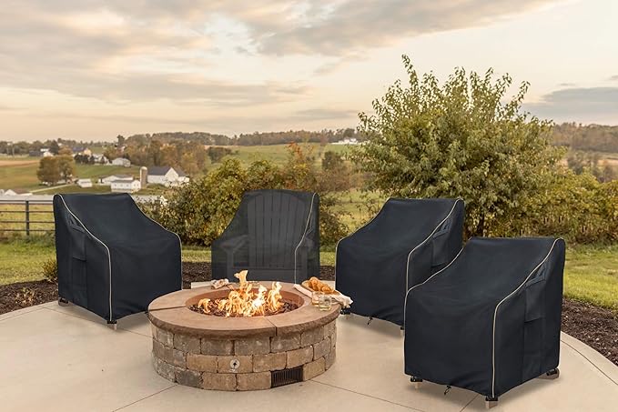 Patio Swivel Chair Cover 4 Pack,Waterproof Heavy Duty Outdoor Chair Covers,Outdoor Swivel Chair Cover for Patio Furniture Covers(33W x 35D x 36H inches),Black