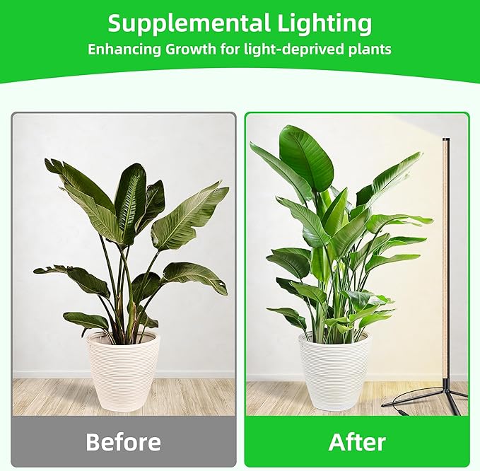 Standing Grow Light for Indoor Plants with Timer,42W Full Spectrum Vertical Grow Lights for Indoor Plants,4FT T8 243LED Plant Lights for Indoor Growing with On/Off Timer Function, 2 Pack