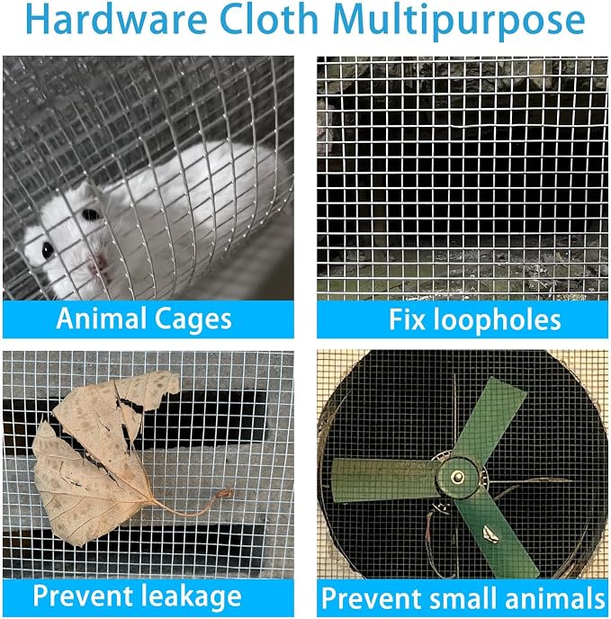 Galvanized Hardware Cloth 1/4 Inch 23 Gauge - 12" x 35ft Heavy Duty Welded Wire Mesh, Hot-Dip Galvanized After Welding for Durability - Chicken Fence, Garden Fencing, Rabbit Barrier, DIY Crafts