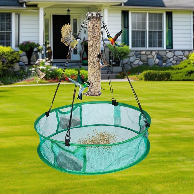 2Pcs Bird Seed Catcher for Outdoor Feeders, Bird Feeder Trays to Catch Seed, Upgraded Version Can Prevent Strong Winds. (16 inches)