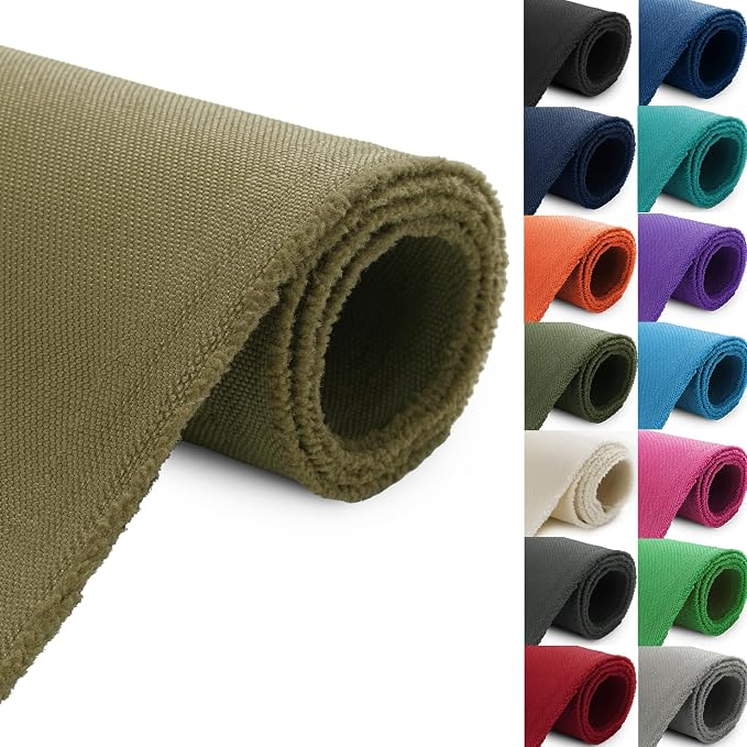 Thickened Waterproof Canvas Fabric by The Yard, 1200D 58" W Outdoor Upholstery Material Heavy Duty Fabric Water Resistant Sewing Material for Chair Patio Cushion Purse Bag, 1 Yard Khaki