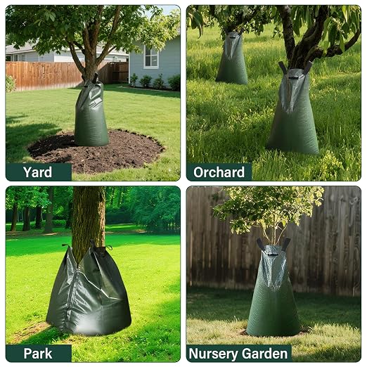 Tree Watering Bags 10 Pack, 20 Gallon Slow Release Gator Bags for Trees, Durable PVC Tree Drip Irrigation Bags with Heavy Duty Zipper, Deep Root Targeting