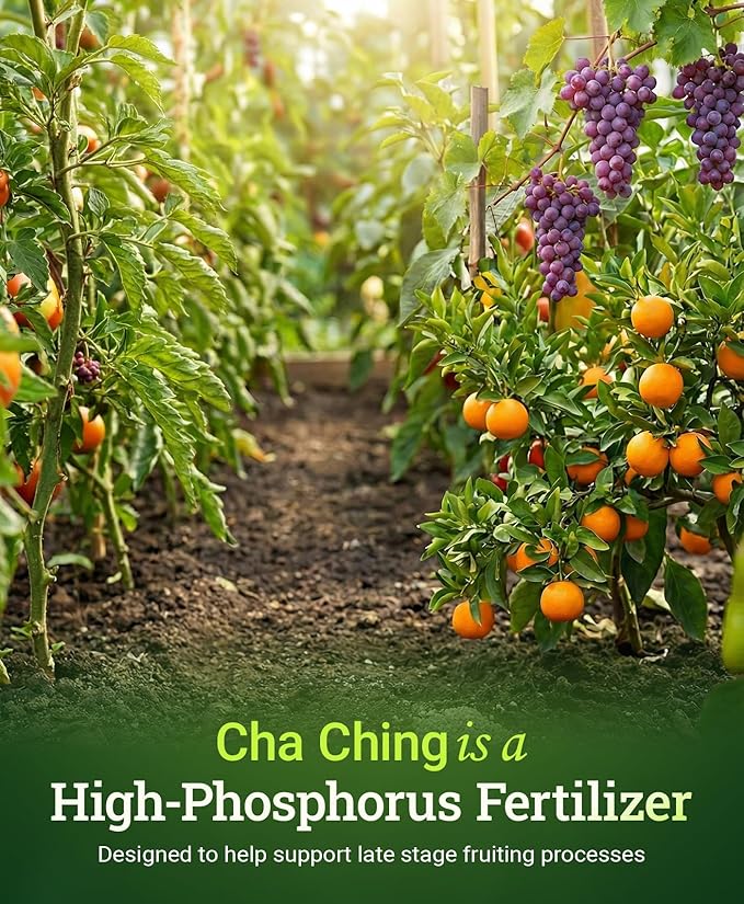 FoxFarm Cha Ching Water Soluble Fertilizer for Late Flowering & Harvest - High Phosphorus Fertilizer 9-50-10 Formula, Supports Fruit Development - Ideal for Hydroponics & Soil Use - 1 lb