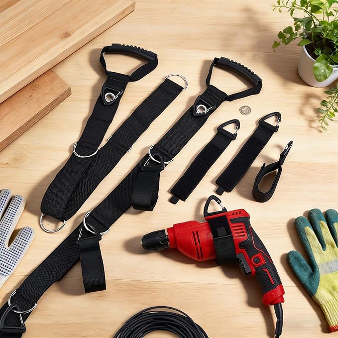 4PCS Extension Cord Organizer with 12 Removable Cord Holders Cord Storage Organizer Garage Garden Storage Straps All in One Hanger Straps for Cable Hose Rope Tool Management