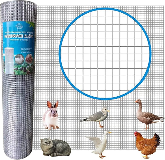 Hardware Cloth 48 inch x100 ft 3/4 inch Chicken Wire Fencing，19 Gauge Hot-Dip Galvanized Wire Mesh Rolls, Welded Wire,Fencing Rabbits Wire Fence,Snake Fence，Gopher Wire,Chicken coop Wire.