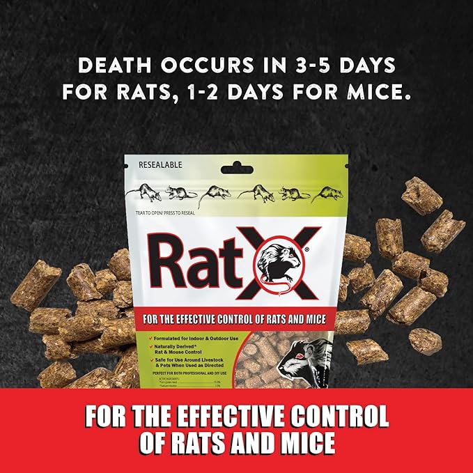 EcoClear Products 620102, RatX All-Natural Non-Toxic Humane Rat and Mouse Killer Pellets, 3 lb. Bag
