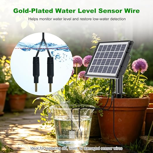 Replacement Accessories for Solar Drip Irrigation System, Anti-Siphon Valve, Gold-Plated Water Level Sensor Wire & Filter for Automatic Plant Watering Kit, Not a Complete Kit
