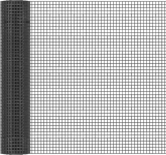 Black Hardware Cloth 1/2in Mesh 24in x 100ft, Chicken Wire Fencing PVC Coated 19 Gauge, Welded Chicken Wire for Rodent Proofing, Tree Guard, Garden Fence, Poultry Netting(1/2in x 24in x 100ft)