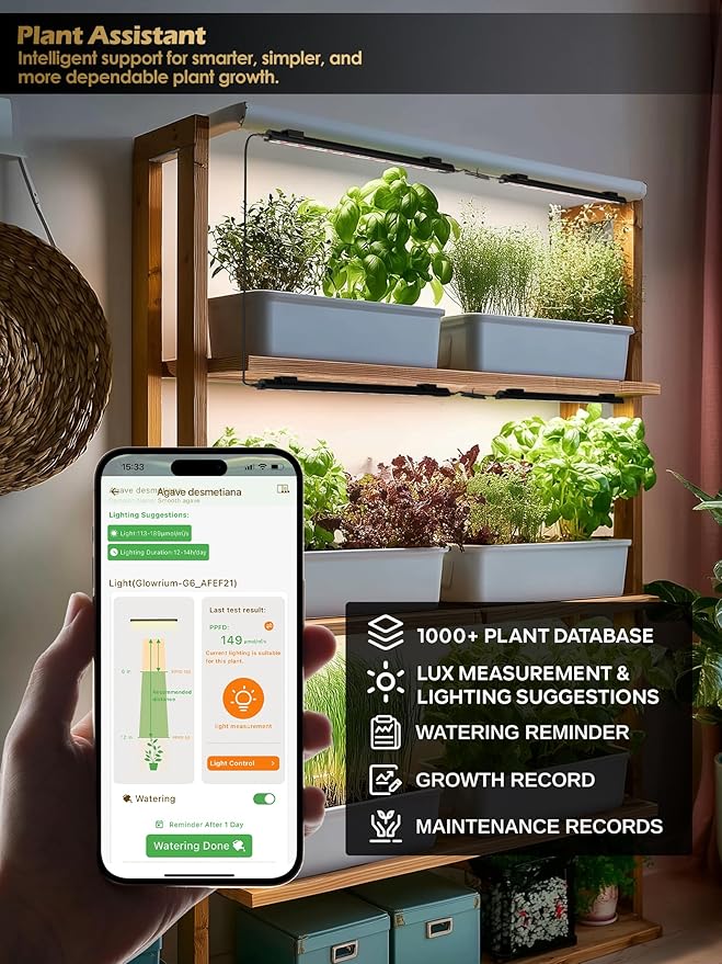 T5 Smart Grow Light for Indoor Plants,3500K Full Spectrum LED Plant Light Strips with 3/9/12H Auto Timer,Stepless Dimming,Modular Design，Plug and Play (Black, 2 Pack)