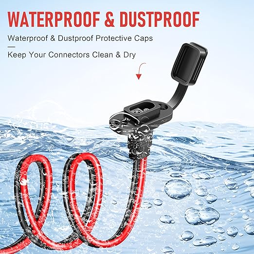 SAE Connector 5FT 10AWG, SAE Battery Quick Connect Plug Waterproof Extension Cable for Solar Panel, Street Glide, Road Glide, Motorcycle Charging Port Upgrade, RV, Solar Generator Battery Charger