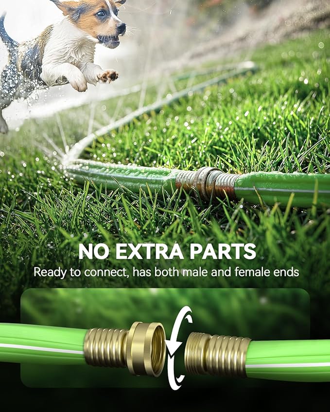 RAINPOINT Sprinkler Hose with Holes 30FT, Flat Soaker Hose with Stakes, Lightweight Water Irrigation Sprinklers System for Garden, Lawn and Yard(15FT, 2Pack)
