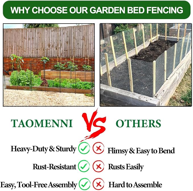 8 Panels Chicken Wire Plant Protectors, 19ft(L) x 24in(H) Plant Protectors from Animals, Raised Garden Bed Fencing, Garden Protection Bunny Barricades from Chicken Squirrels for Vegetables