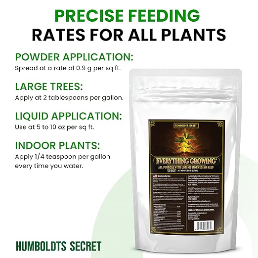 Humboldts Secret Everything Growing 20-20-20 Fertilizer | All Purpose Water Soluble Plant Food | Balanced NPK with Norwegian Kelp | for Lawns Gardens, Vegetables, Flowers & Indoor Plants | 5 lb