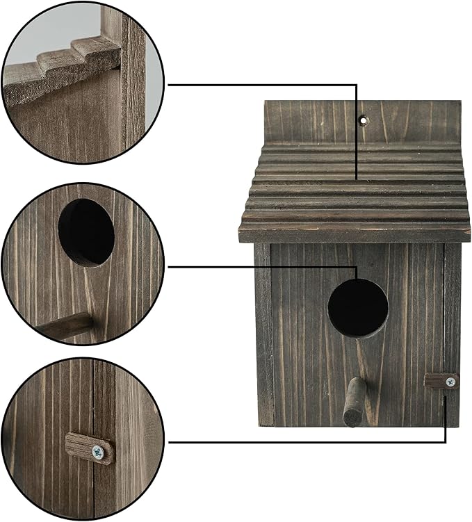 Bird House for Outside with Predator Guard, Nesting Box Birdhouse for Outdoor Wild Bird Watching, Royal Blue