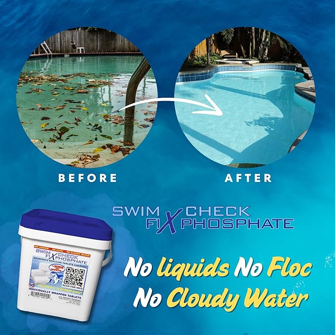 Fix Phosphate Remover Tablets – 10 Count | Time-Release Tabs for Pool Phosphate Removal | Clear Water Solution for Saltwater & Freshwater Pools | Easy Skimmer Application, No Cloudiness