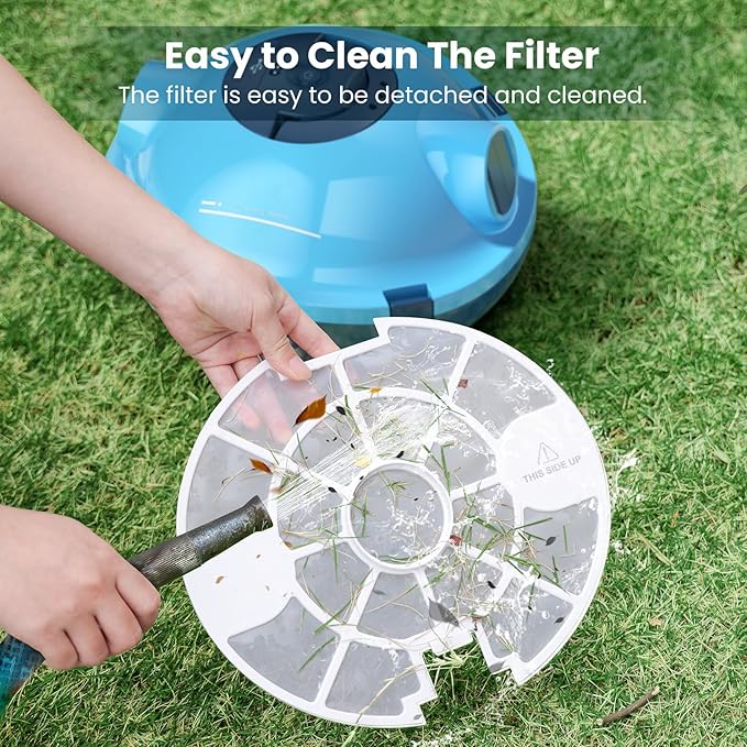 Y10 Cordless Robotic Pool Cleaner, Automatic Pool Vacuum -120 Mins Runtime, Powerful Suction, Self-Parking, Lightweight for Above/Inground Pools Up to 65ft/1100 Sq.Ft