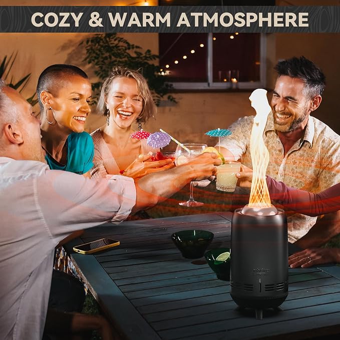 12" Tabletop Fireplace with Carrying Bag, Portable Fire Pit for Camping RV Tailgating Patio Backyard Bonfire, Smokeless Camp Stove, Stainless Steel, #FP054 Black