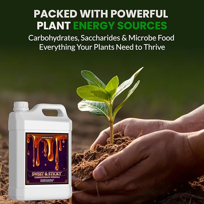 Humboldts Secret Sweet & Sticky Carbohydrate and Saccharide Plant Energy Additive | Indoor and Outdoor Plant Nutrients Enhancer for Growth and Aroma | Boosts Flavor and Development | 2.5 Gallon