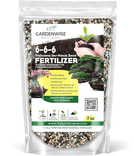GARDENWISE Bonsai Fertilizer Pellets – Slow-Release Bonsai Tree Fertilizer & Food for Compact Growth, Dense Branching & Healthy Roots | Ideal for All Bonsai & Money Tree (7 OZ)