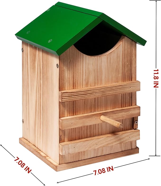 Screech Owl House Owl Box with Bird Stand Design, Nesting Box Wood with Mounting Screws, Cozy House for Lovely Birds, Easy Assembly Required