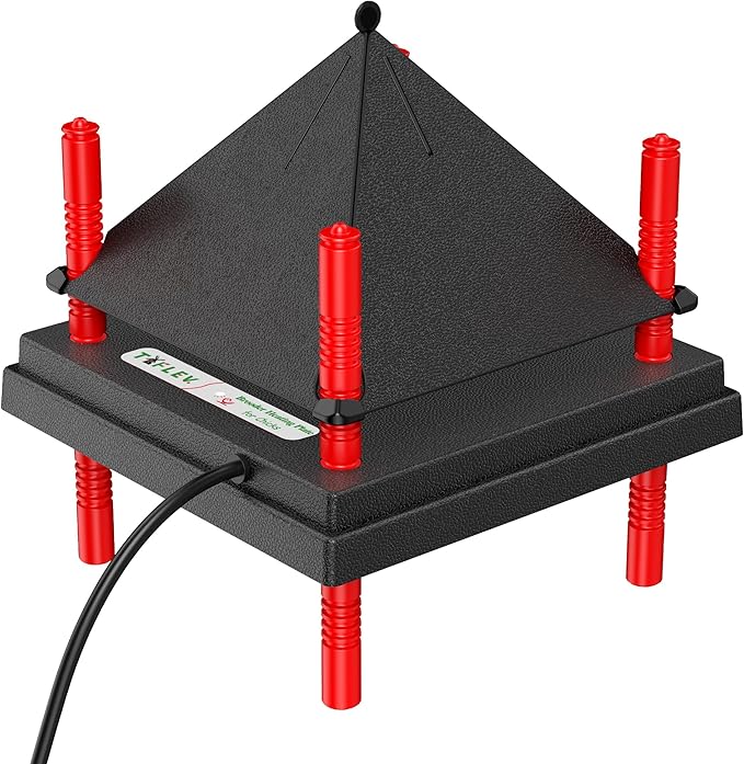 Chick Brooder Heating Plate with Anti Stand Cone, Adjustable Height Brooder Heater for Chicks, Downward Heat Distribution for Outdoor Barns & Coops (12" x 12" Black)