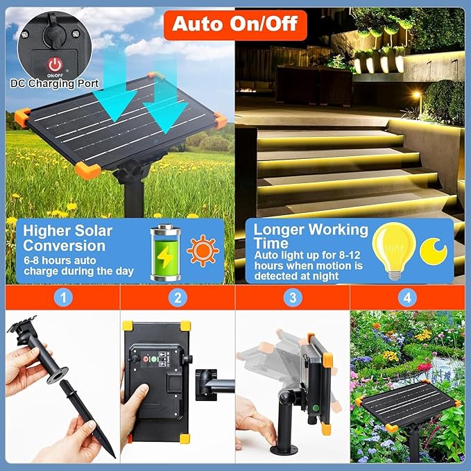 50Ft Solar Strip Lights Outdoor, Waterproof LED Light Strip Auto On/Off, Rechargeable Strip Lights 8 Mode with Remote Timer Acrylic Tape for Deck Patio Pool Pathway Camping Decor (Warm White)