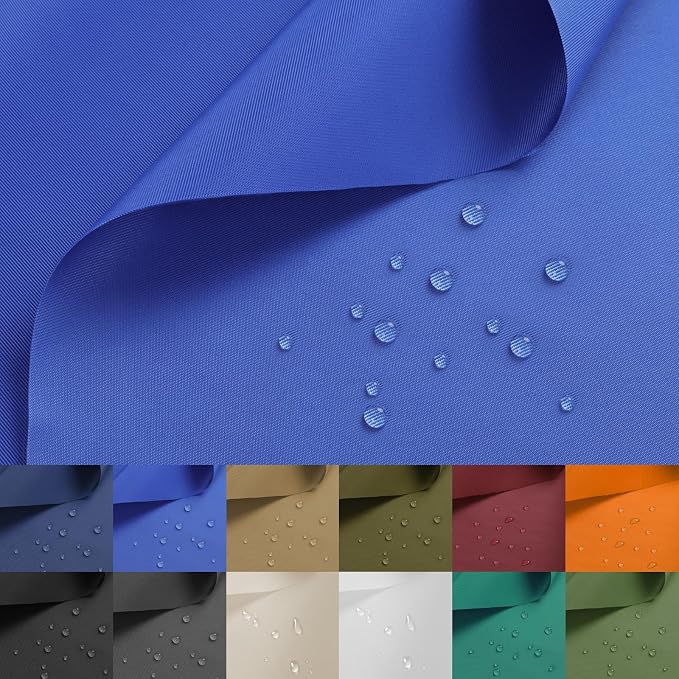 Nylon Fabric, 58"W 420D Waterproof Fabric 12 Yard Ripstop Nylon Material Outdoor Upholstery Twill Sewing Material for Patio Chair, Lining, Cushion, Purse, Tote Bag, Tent, Tarp Cover, DIY Project Blue