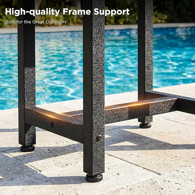 ODK Outdoor Side Tables Set of 2, Adirondack Patio End Table with Weather-Resistant Waterproof Top for Hot Tub Garden, Balcony, Poolside, 2PCS, Grey