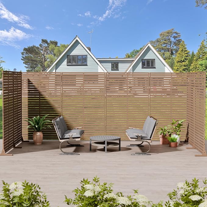 Privacy Fence Screen Outdoor Freestanding Privacy Panel, 72" H×47" W HDPE Decorative Panels with Stand, Room/Garden Divider, Outdoor Privacy Screen for Patio,Deck, Balcony, Pool
