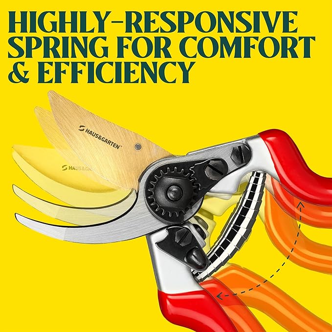 Haus & Garten PrecisionPRO Titanium Bypass Pruning Shears and Replacement Springs Bundle