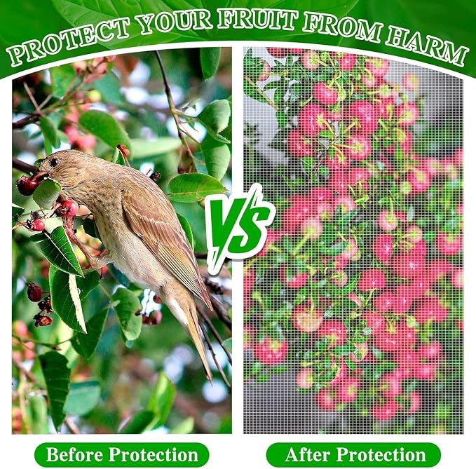 3 Pcs Plant Barrier Net Mesh, Plant Barrier Net Mesh, Bird Netting, Barrier Bags for Vegetables Fruits, Covering Plants Bags, Tomato Plant Netting for Protect Plants from Birds(2.4 x 3.5 FT)
