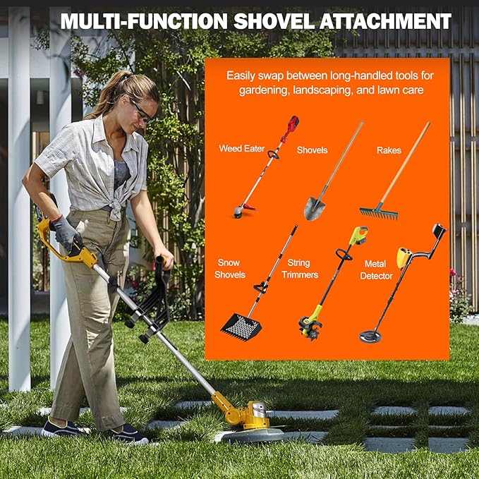 Axcoix Universal Shovel Handle Replacement, Adjustable Weed Trimmer Handle Extension, Ergonomic Back Saver Attachment Fit for Shovels Rakes String Trimmers Snow Shovels Gardening Tools