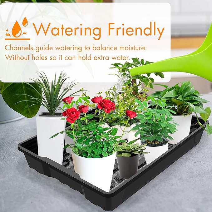 Gardzen 10 Pack Reusable Seed Starter Trays with 30 Pack 6 Cell Trays, Ideal for Starting Seeds