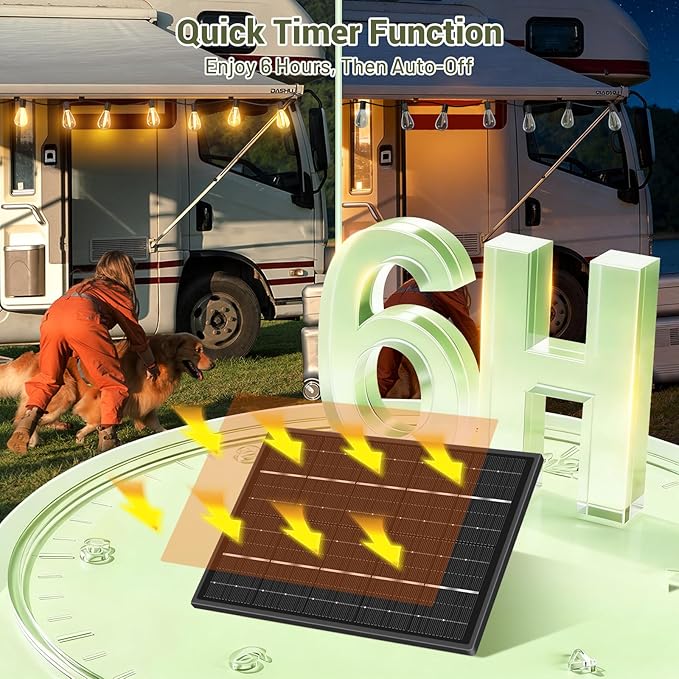 100FT Solar String Lights Outdoor Waterproof, 35+1 LED Shatterproof Bulbs Solar Powered with Remote & USB Port, 3 Light Modes Dimmable Patio Lights for Backyard, Garden, Camping