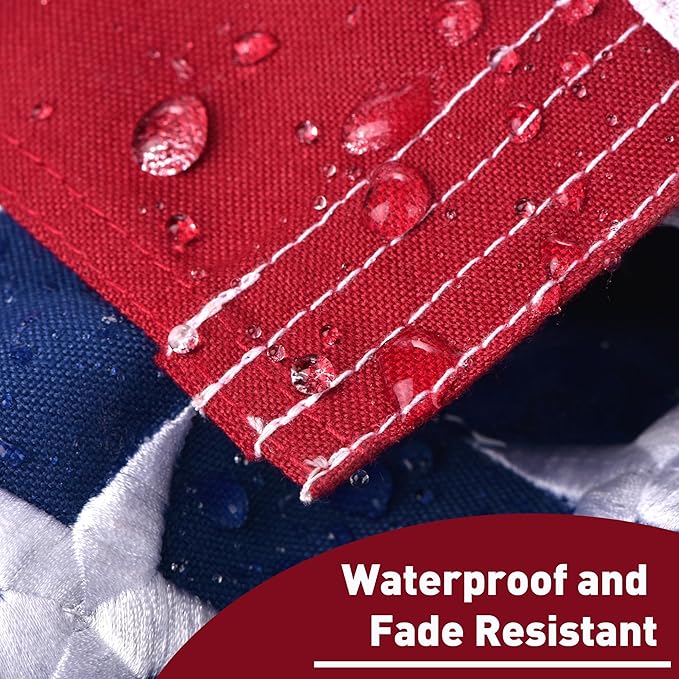 American Flag for Outside 10x12 FT, Deluxe Heavy Duty Spun Polyster, TearProof and Waterproof Super Tough Series, All Weather High Wind USA US Flag with Embroidered Stars, Sewn Stripes, Brass Grommets