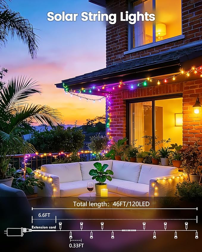 OZS 4 Pack 320LED Solar Christmas String Lights Outdoor, Waterproof 8 Modes Solar Tree Light, Green Wire Christmas Lights Outdoor for Garden, Party, Wedding, Christmas Decorations (Multicolor)