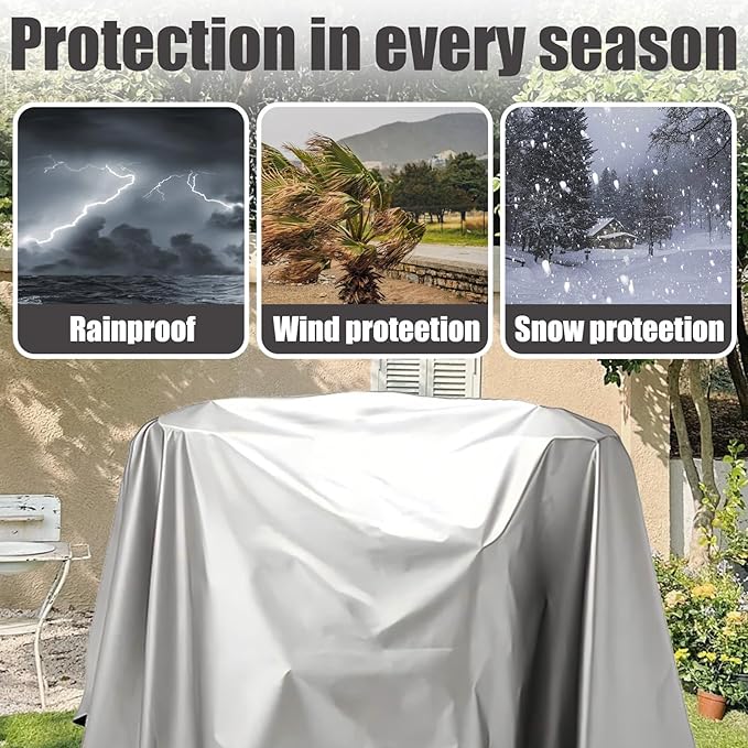 Jumbo Machine Cover - Breathable, Rust Preventing, Water & Dust Proof, Tear Resistant Silver (Silver+Black, 57.87*38.58)