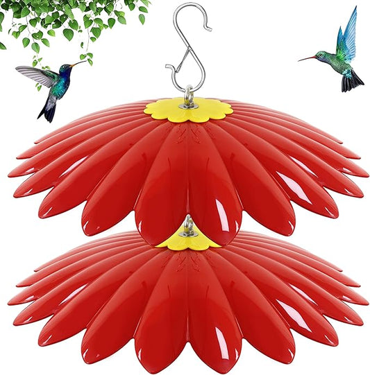 13.5 inch Bird Feeder Rain Guard,Hummingbird Feeder Shade Dome Cover,Umbrella Cover for Bird House for Outdoor,Squirrel Baffle(Red) 2 Pack