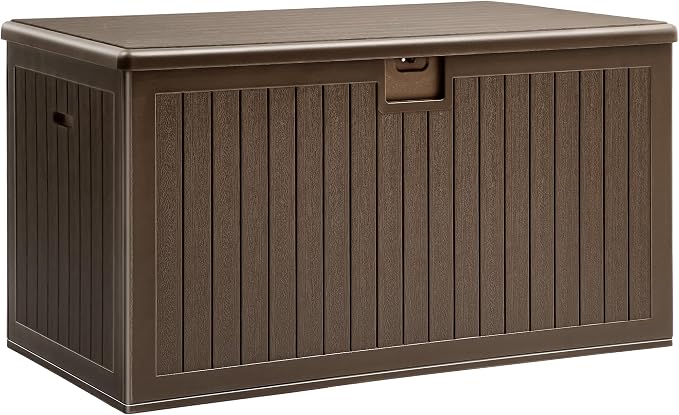 YITAHOME 260 Gallon Double-Wall Deck Box with Divider & Side Handles, Outdoor Large Storage for Patio Furniture Cushions, Garden Pool Accessories, Water Resistant & Lockable