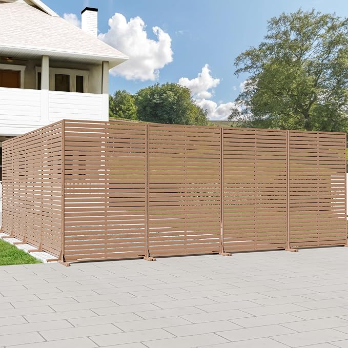 Privacy Fence Screen Outdoor Freestanding Privacy Panel, 72" H×47" W HDPE Decorative Panels with Stand, Room/Garden Divider, Outdoor Privacy Screen for Patio,Deck, Balcony, Pool