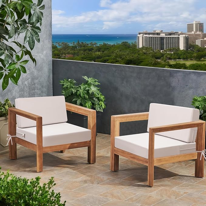 idee-home Outdoor Chair Cushions for Patio Furniture, Outdoor Seat Cushion | Waterproof Couch Hampton Bay Deep Seat Replacement Chair Cushions for Garden Backyard Deck 26.5 x 26.5