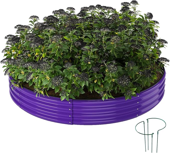 ZFHgarden Galvanized Metal Planter Round Raised Garden Bed Kit for Gardening Outdoor，3x3x1ft Grow Garden Box Raised Flower Bed，Round Galvanized Planter Outdoor Large Metal Fire Pit Ring