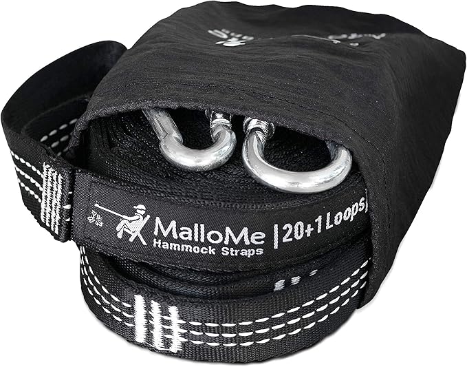 MalloMe Tree Swing Straps & Hammock Straps for Trees – Multi-Purpose Hanging Kit, Heavy Duty Adjustable Tree Strap for Hammocks, Swings & Outdoor Use, Safe for Branch or Between 2 Trees
