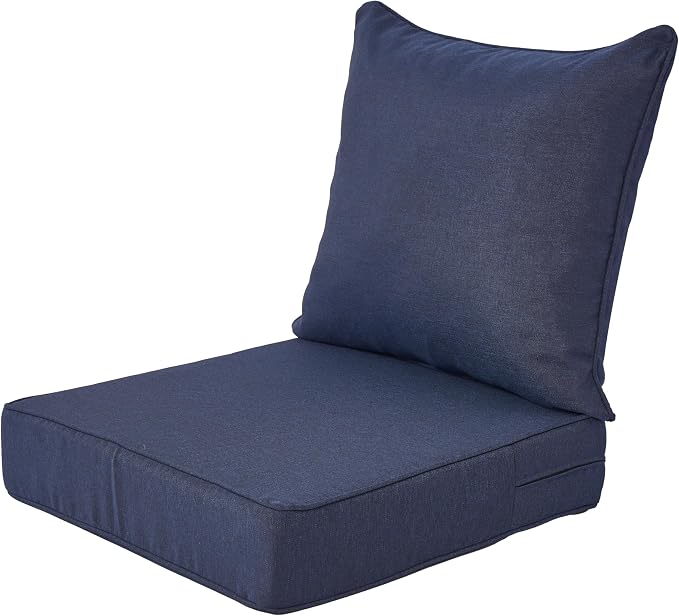 Art Leon Patio Chair Cushions 22 x 24 Outdoor Seat Cushions 28D High Density Foam Patio Chair Cushion with Non-Slip Backing Waterproof Outdoor Seat Cushion for Patio Furniture Porch Swing Navy Blue