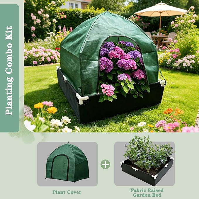 75% Shade Plant Protection Cover for All Seasons, 2.7*2.7*2.5 FT Heavy-Duty Garden Tent with Zipper Door, Protect Plants from Sun, Wind, Animals for Summer Shade